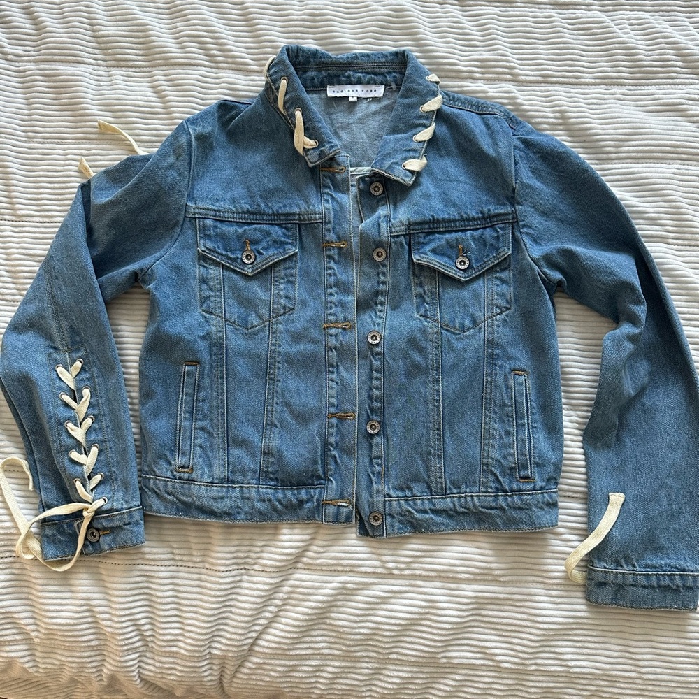 Denim jacket - lace up detail
